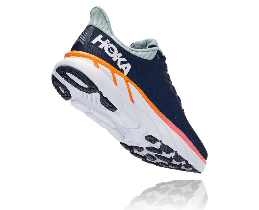 Hoka One One Løbesko Dame - Clifton 7 - Mørkeblå/Hvide - 670458ADF